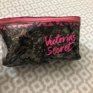 VS black and pink lace make up bag